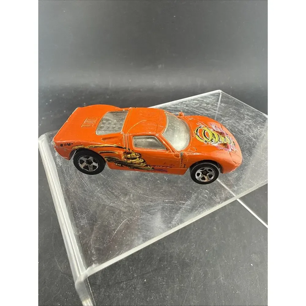 Hot Wheels Ford GT-40 Kids 1:64 Orange Twister Tornado Graphics 1999 - Loose -